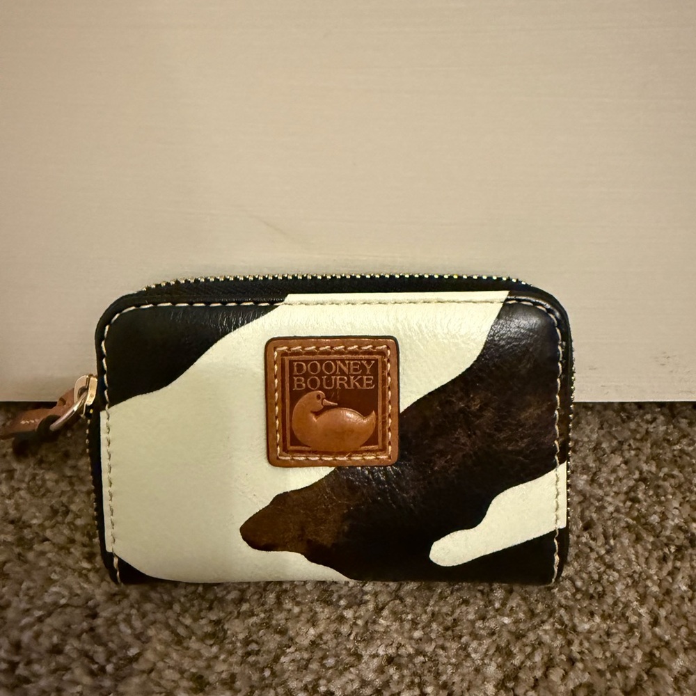 Dooney & Bourke Black and White Cowhide Wallet